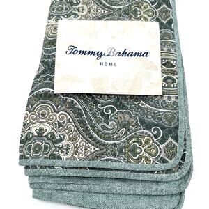 Tommy Bahama Home Turtle Cove Green Set of 2 King Pillow Shams 41”X25” New